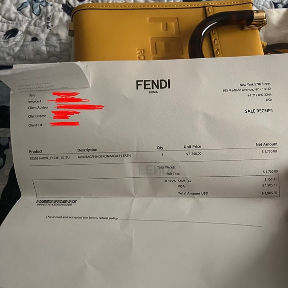 Fendi Mini Sunshine Shopper Yellow NEW - Picture 5 of 9